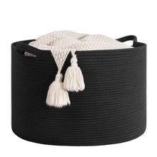 Generic Cotton Basket 14x12 Inch Storage Basket For Clothes With Out Lid (Black)