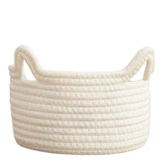 Generic Cotton Pack Of_1 Cat Basket 8x4 Inch Storage Basket For Clothes (White)