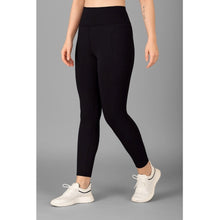 Generic Women's Polyester Solid Ankle length High Waisted Tights (Black)