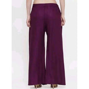 Generic Women's Casual Rayon Solid Ankle Length Palazzo (Purple, Free Size)