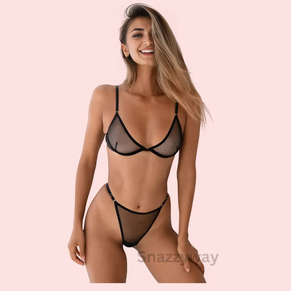 Gorgeous See-Through Bra Panty Set