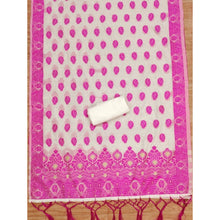 Generic Women's Banarasi Silk Printed Unstitched Salwar Suit Material With Dupatta (Pink, 3Mtrs)