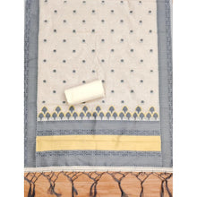 Generic Women's Banarasi Silk Printed Unstitched Salwar Suit Material With Dupatta (Grey, 3Mtrs)