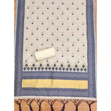 Generic Women's Banarasi Silk Printed Unstitched Salwar Suit Material With Dupatta (Navy Blue, 3Mtrs)