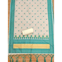 Generic Women's Banarasi Silk Printed Unstitched Salwar Suit Material With Dupatta (Teal, 3Mtrs)