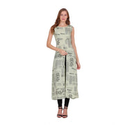Generic Women's Casual Crepe Sleeveless Slit Dress (Light Green)