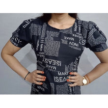 Generic Women's Casual Crepe Half Sleeves Dress (Black)