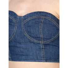 Generic Women's Casual Denim Sleeveless Bluster Top (Blue)