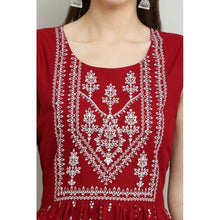 Generic Women's Casual Rayon Sleeveless Kurti (Maroon)