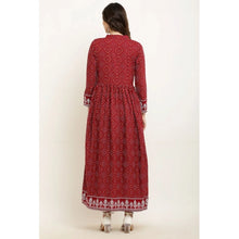 Generic Women's Casual Rayon Full sleeve Kurti (Maroon)
