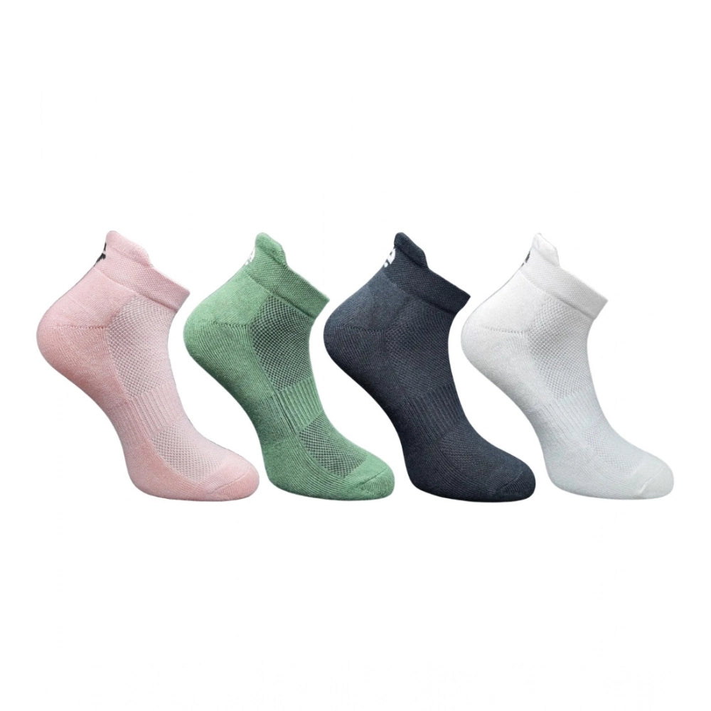 Generic 4_Pair Set Unisex Casual Bamboo Cotton Printed Ankle Length Socks (Multicolor)