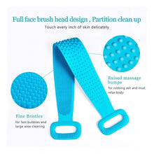Generic Pack Of 2_Silicone Bath Scrubber Belt – Dual-Sided Exfoliating Body Cleaning Strap (Color: Assorted )