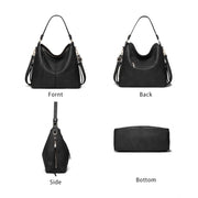 Generic Women's PU Leather Zipper Handbag (Black)