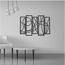 Generic Wooden 5-Piece Wall Art Panel Frame – Elegant Black Abstract Design