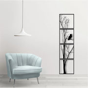 Generic 7 Decore Unique Vertical Tree Wall Art – 4 Piece Wooden Panel Set (Black)