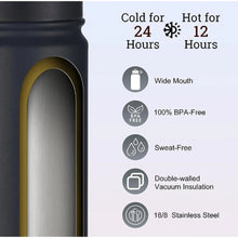 Generic 650 Ml Double Wall Insulated Stainless Steel Water Bottle With Screw Lid (Black)