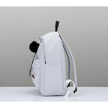 Generic Unisex PU Leather Solid Medium Zipper Backpack (Grey)