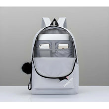 Generic Unisex PU Leather Solid Medium Zipper Backpack (Grey)