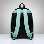 Generic Unisex PU Leather Solid Medium Zipper Backpack (Green)