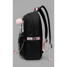 Generic Unisex PU Leather Solid Medium Zipper Backpack (Black)