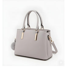 Generic Women's PU Leather Solid Shoulder Zipper Handbag (Grey)