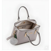 Generic Women's PU Leather Solid Shoulder Zipper Handbag (Grey)