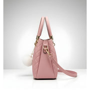 Generic Women's PU Leather Solid Shoulder Zipper Handbag (Pink)