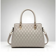 Generic Women's PU Leather Solid Shoulder Zipper Handbag (Grey)
