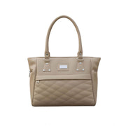 Generic Women's PU Leather Solid Shoulder Zipper Handbag (Beige)