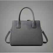 Generic Women's PU Leather Solid Shoulder Zipper Handbag (Grey)