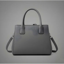 Generic Women's PU Leather Solid Shoulder Zipper Handbag (Grey)