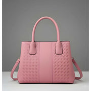Generic Women's PU Leather Solid Shoulder Zipper Handbag (Pink)