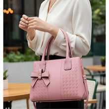 Generic Women's PU Leather Solid Shoulder Zipper Handbag (Pink)