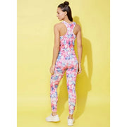 Generic Women's Polyester Lycra Printed Sleeveless Active Wear (Multicolor)