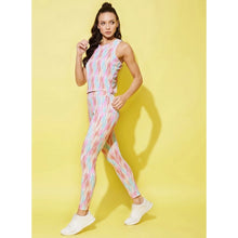 Generic Women's Polyester Lycra Printed Sleeveless Active Wear (Multicolor)