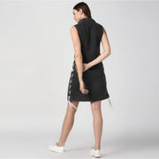 Generic Women's Denim Solid Sleeveless Dress (Black)