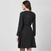 Generic Women's Denim Washed Long Sleeves Dress (Black)