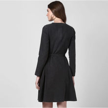 Generic Women's Denim Washed Long Sleeves Dress (Black)