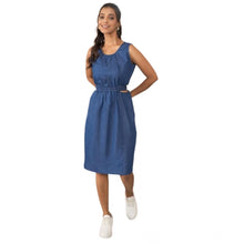 Generic Women's Denim Solid Sleeveless Dress (Blue)