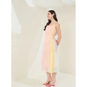 Generic Women's Georgette Ombre Sleeveless Dress (Peach)