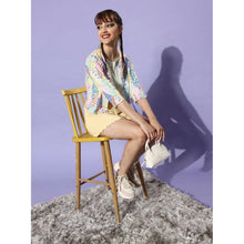 Generic Women's Polyester Floral 3-4th Sleeves Shrug (Multicolor)