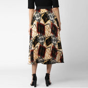 Generic Women's Satin Pleated Elasticated Skirt (Multicolor)