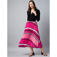 Generic Women's Satin Pleated Elasticated Skirt (Pink)