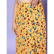 Generic Women's Polyester Floral Side Zip Skirt (Multicolor)