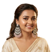 Generic Women's Zinc Alloy Gold Plated Chandbali Earrings (Multicolor)