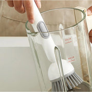 Generic TPR-Plastic Solid Electric Liquid Soap Dispensing Cleaning Brush with Handle (Grey-White)
