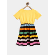 Generic Girl's Cotton Striped Short Sleeve Dress (Multicolor)