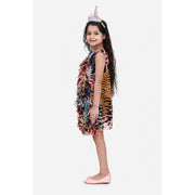 Generic Girl's Chiffon Ruffled Sleeveless Dress (Black)