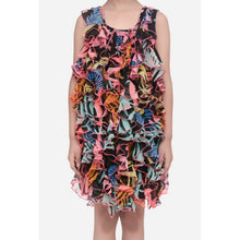 Generic Girl's Chiffon Ruffled Sleeveless Dress (Black)