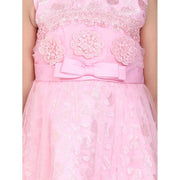 Generic Girl's Net Embroidered Sleeveless Dress (Pink)